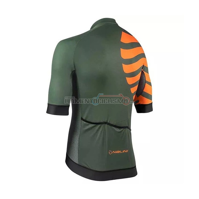 Abbigliamento Ciclismo Nalini Manica Corta 2021 Verde Arancione